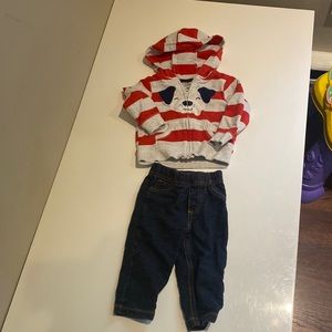 2/$15 jeans and puppy hoodie